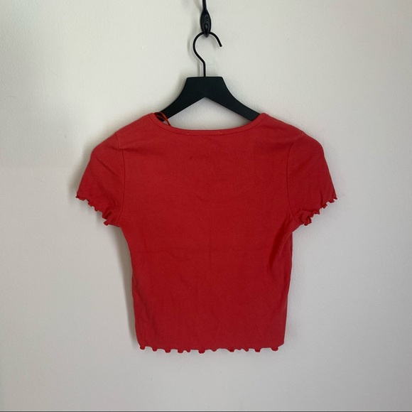 HIPPIE ROSE Tulip Red Americana Knit Crop Top Large - Picture 7 of 14